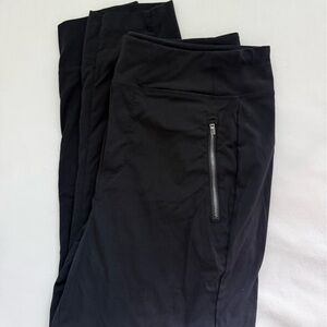 Athleta Black joggers with Zipper Detail